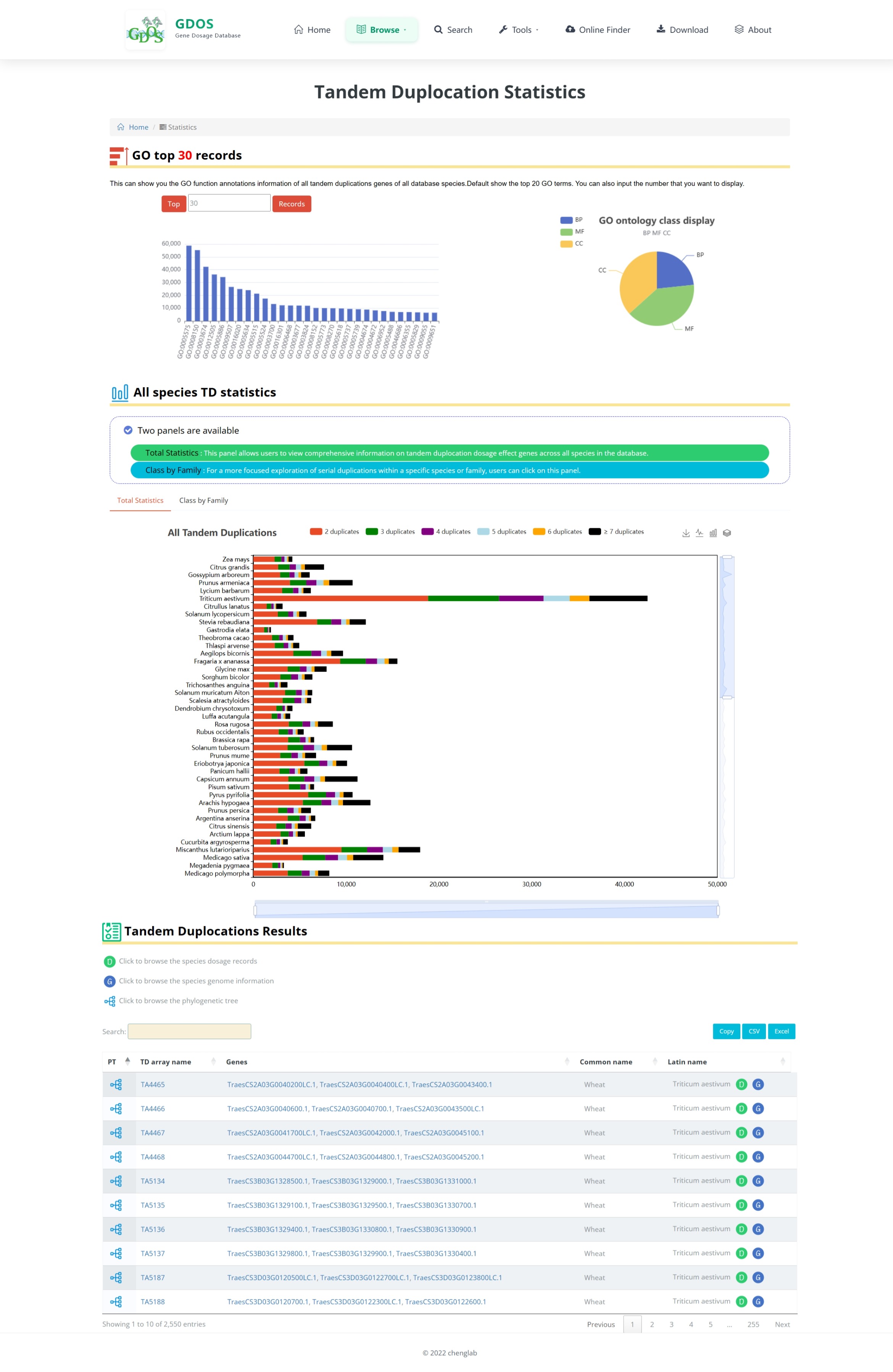 Statistics Page